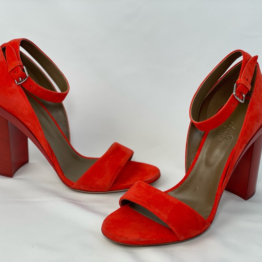 Hermès Suede Sandals, Block Heel